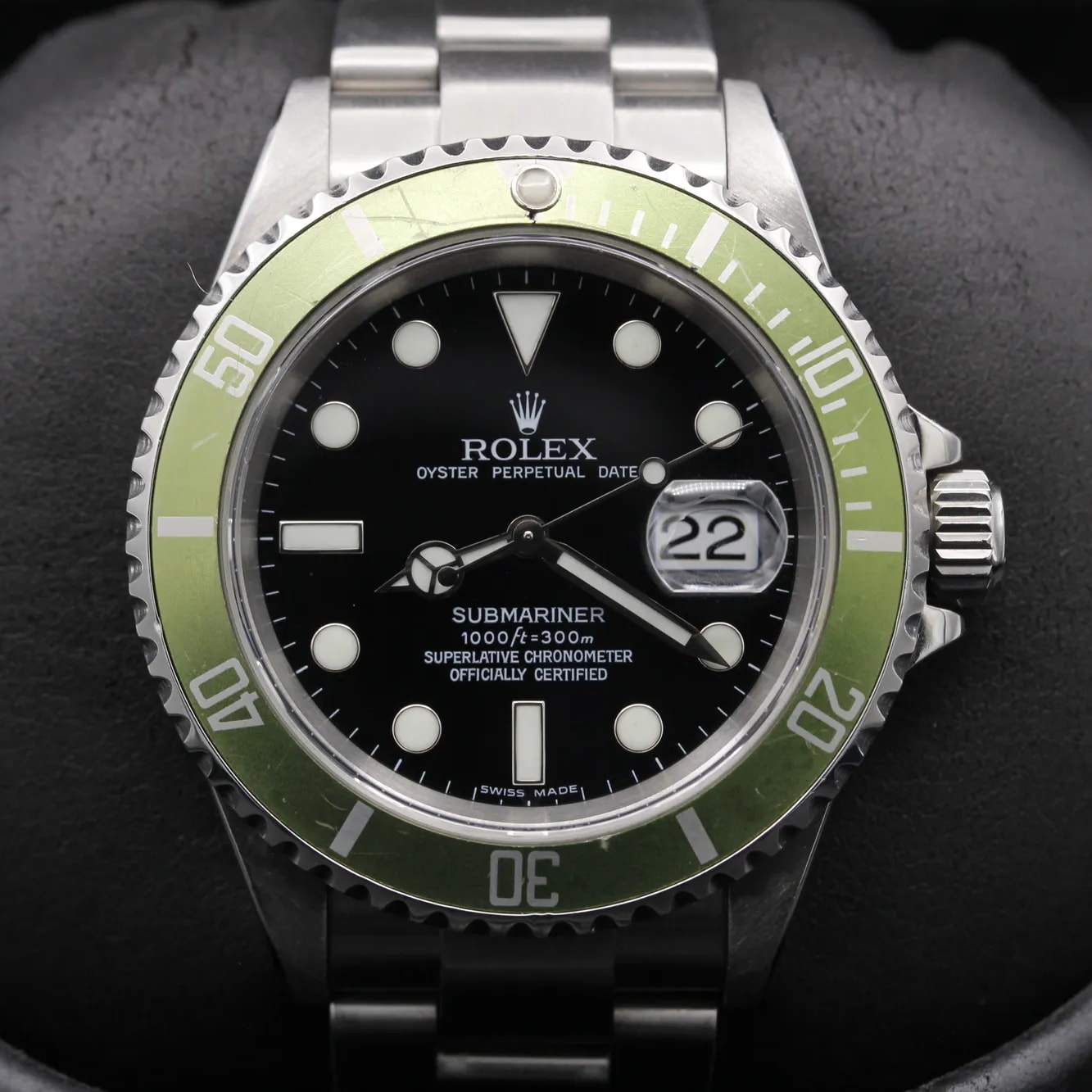 Rolex Submariner Green Bezel 50th Anniversary Watch 16610LV Year 2006