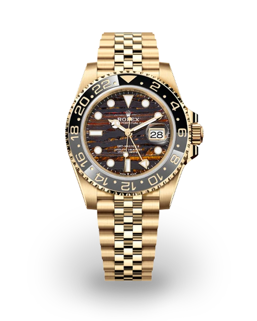 Rolex GMT-Master II Yellow Gold / Tiger Iron / Jubilee 126718GRNR-0002  Model Image