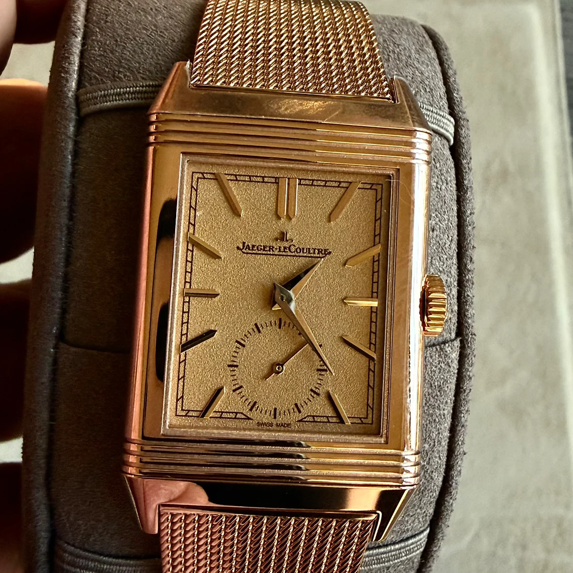 2025 Jaeger-LeCoultre Reverso Tribute Monoface Small Seconds Rose Gold / Golden / Bracelet Q713216J