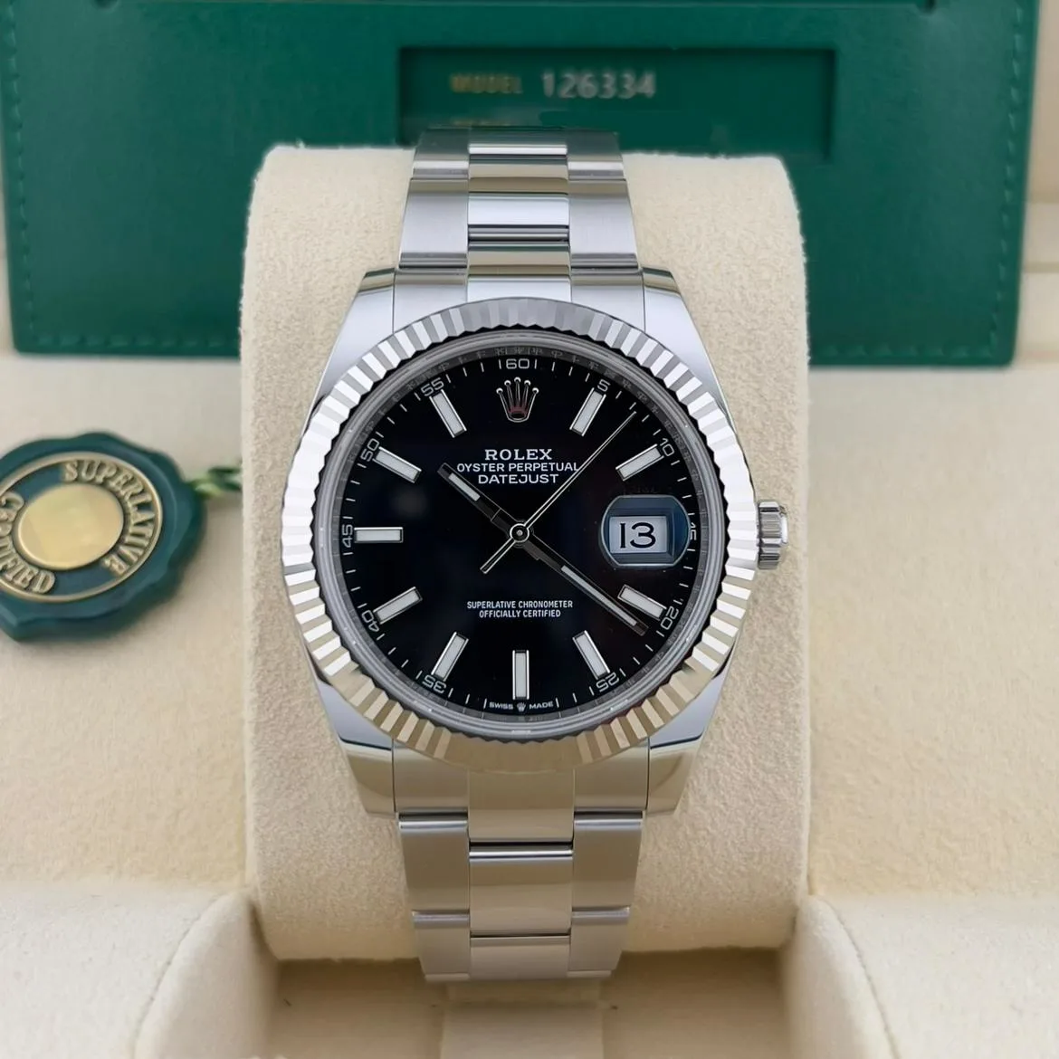 2023 Rolex Datejust 41 Fluted / Black / Oyster 126334-0017 Listing Image 1