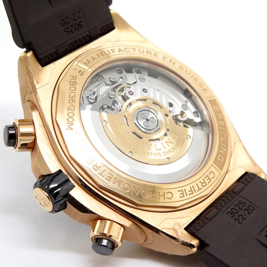 Breitling Super Chronomat B01 44 Red Gold Brown Rubber