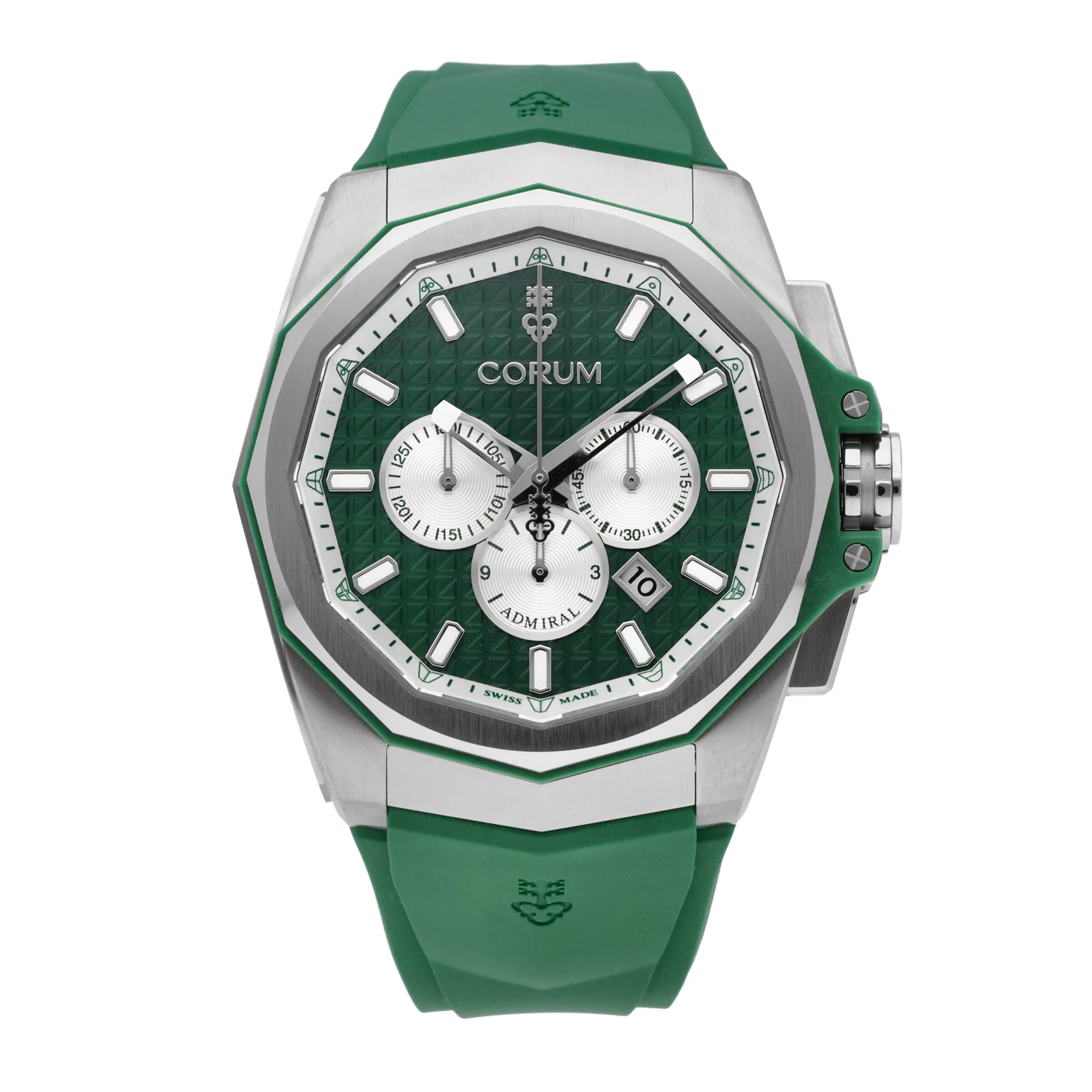 Corum Admiral 45 Chronograph Titanium / Green / Rubber 132.211.04/F377