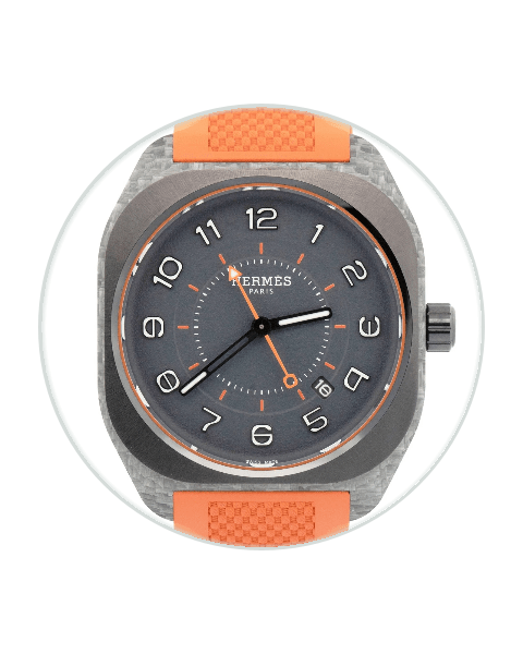 Hermès H08 Carbon Fiber / Ceramic / Black / Arabic / Strap SP1