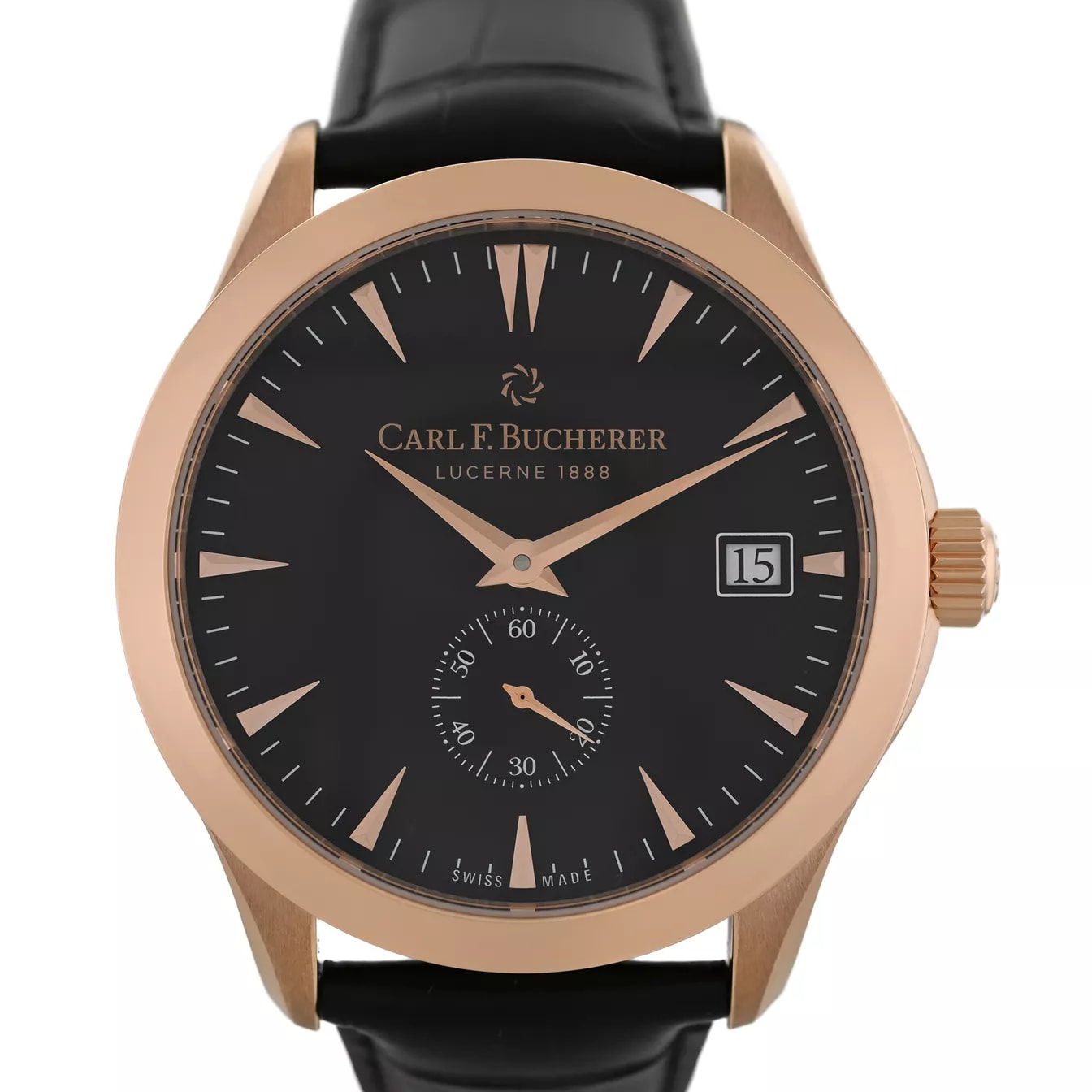 Carl F. Bucherer Manero Peripheral 43.1 Rose Gold / Black / Strap  00.10921.03.33.01 Watches | Bezel