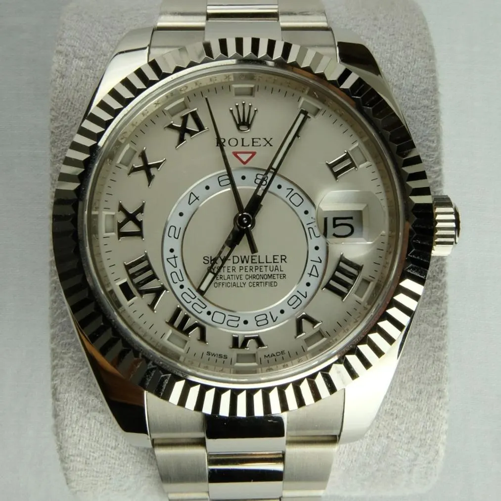 2015 Rolex Sky-Dweller White Gold / Ivory / Roman / Oyster 326939-0001