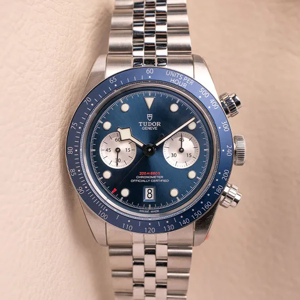 2024 Tudor Heritage Black Bay Chronograph 41 Steel / Aluminum / Blue / Silvered / Bracelet M79360B-0002