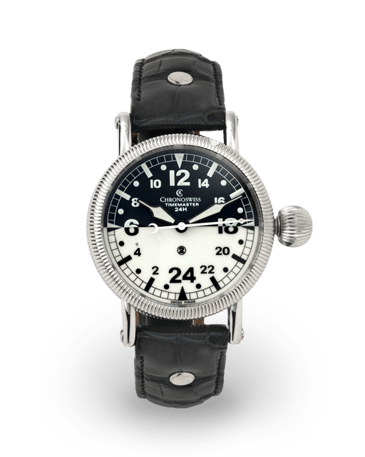 タイミングマスター Chronoswiss TimeMaster 44 Pilot AM-PM Steel / Black & White