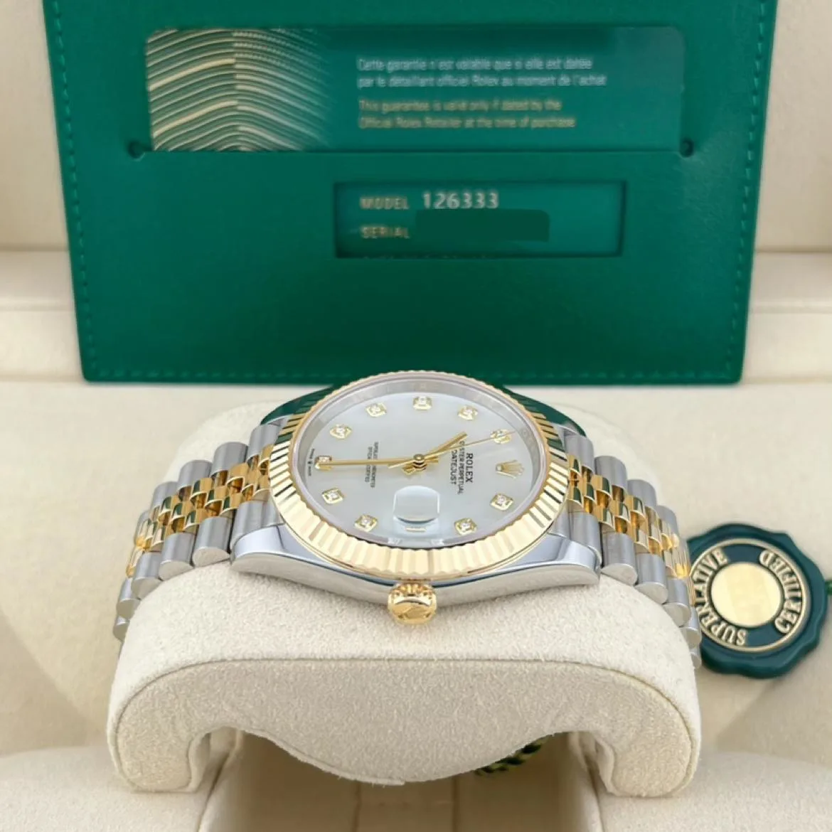 2023 Rolex Datejust 41 Two-Tone / Fluted / MOP / Diamond-Set / Jubilee 126333-0018 Listing Image 3
