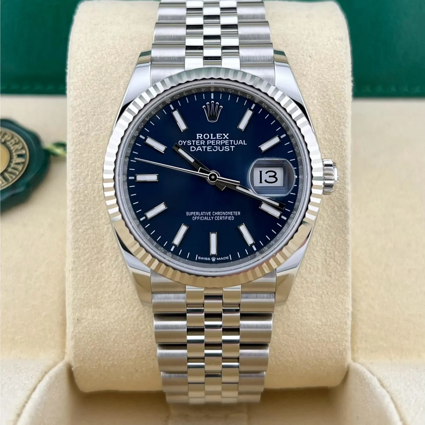 2023 Rolex Datejust 36 Steel / Fluted / Blue / Jubilee 126234-0017 Listing Image 1
