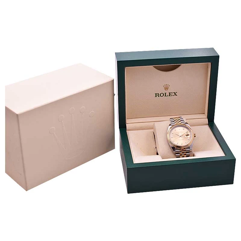 Rolex Datejust 41 Two-Tone / Fluted / Champagne / Diamond-Set / Jubilee 126333-0012 Listing Image 4