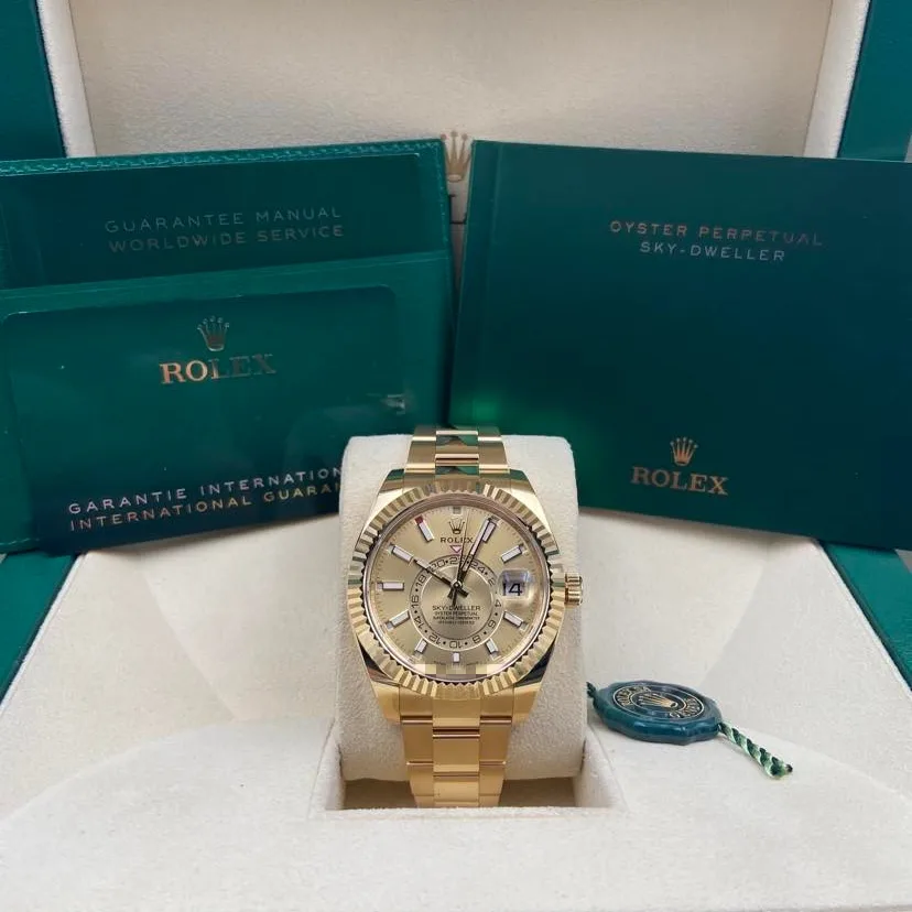 2022 Rolex Sky-Dweller Yellow Gold / Champagne / Oyster 326938-0003 Listing Image 5