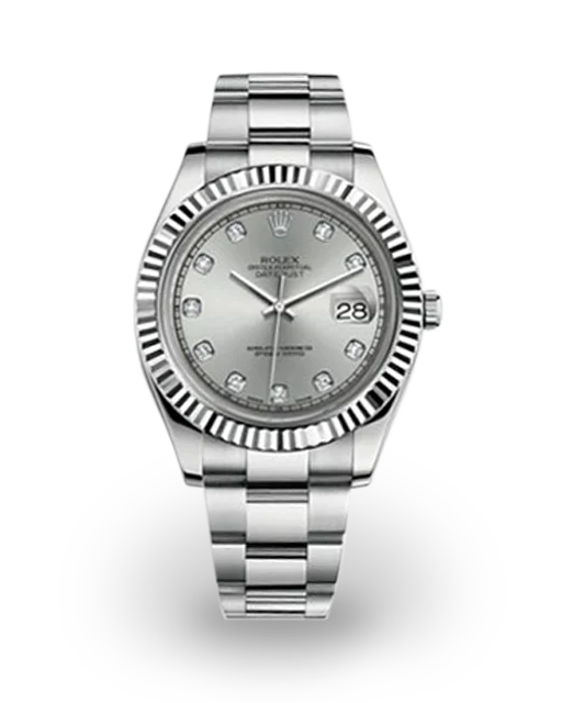 Rolex Datejust II Fluted / Silver / Diamond-Set / Oyster 116334-0007  Model Image