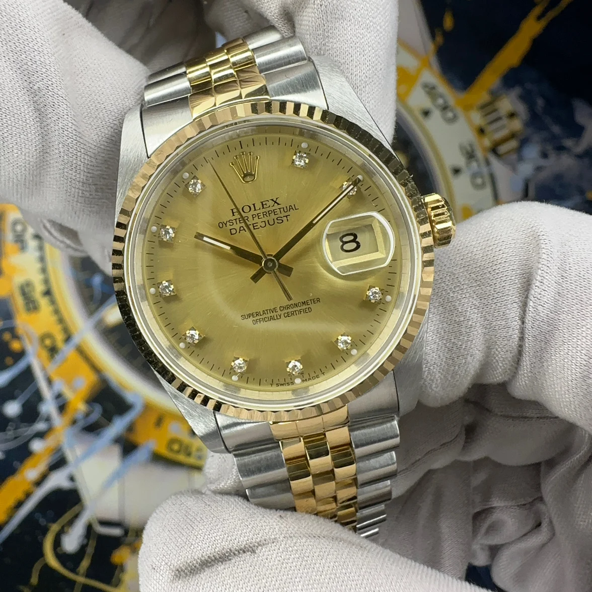 Rolex Datejust 36 Two-Tone / Fluted / Champagne / Diamond-Set / Jubilee 16233