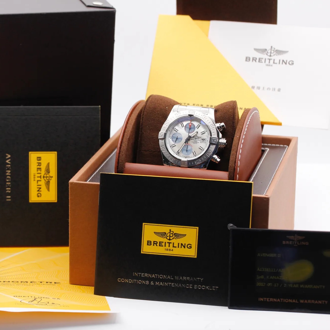 Breitling Avenger II Steel / Mother-of-Pearl Sky / Japan Special Edition  A1338111/A808/170A Watches | Bezel