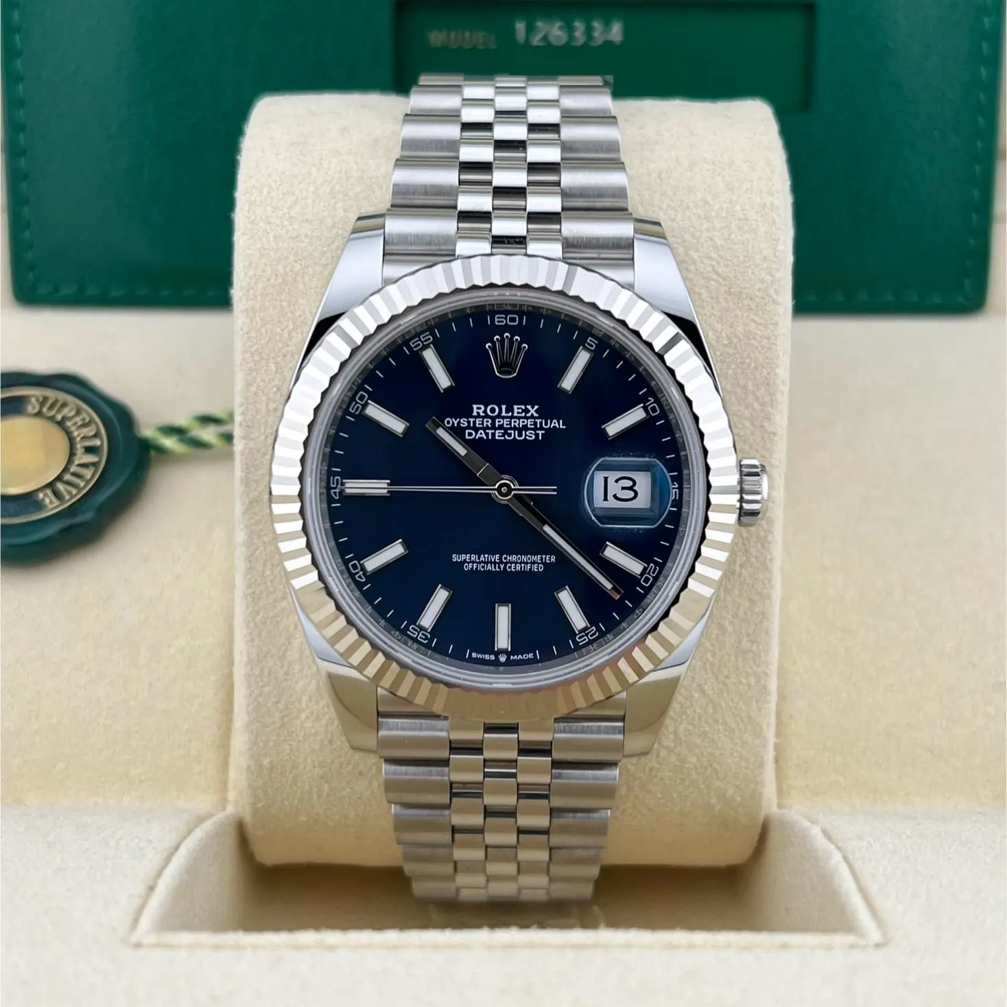 2021 Rolex Datejust 41 Fluted / Blue / Jubilee 126334-0002 Listing Image 2