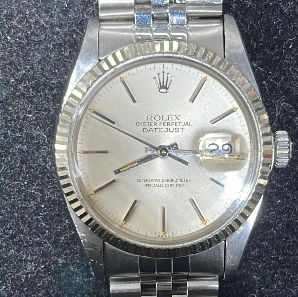 1986 Rolex Datejust 36 Fluted / Silvered / Jubilee 16014 Listing Image 4