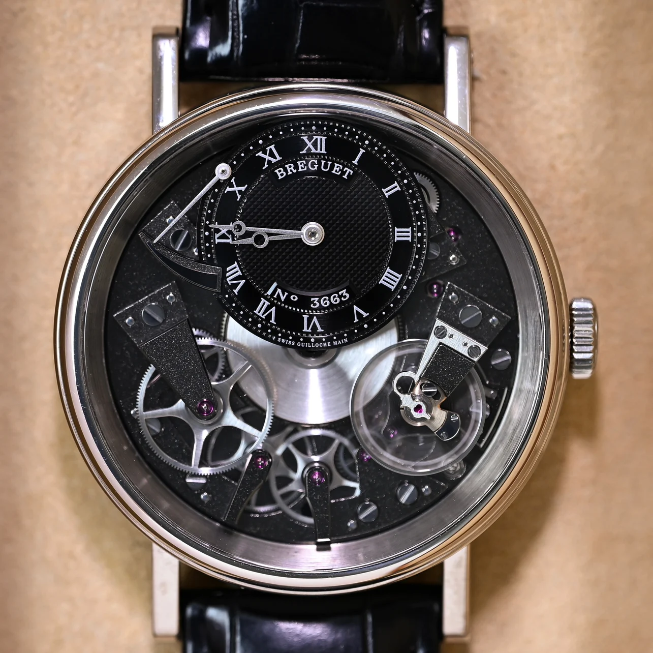 2014 Breguet Tradition 40 White Gold / Black / Roman / Strap 7057BB/G9/9W6