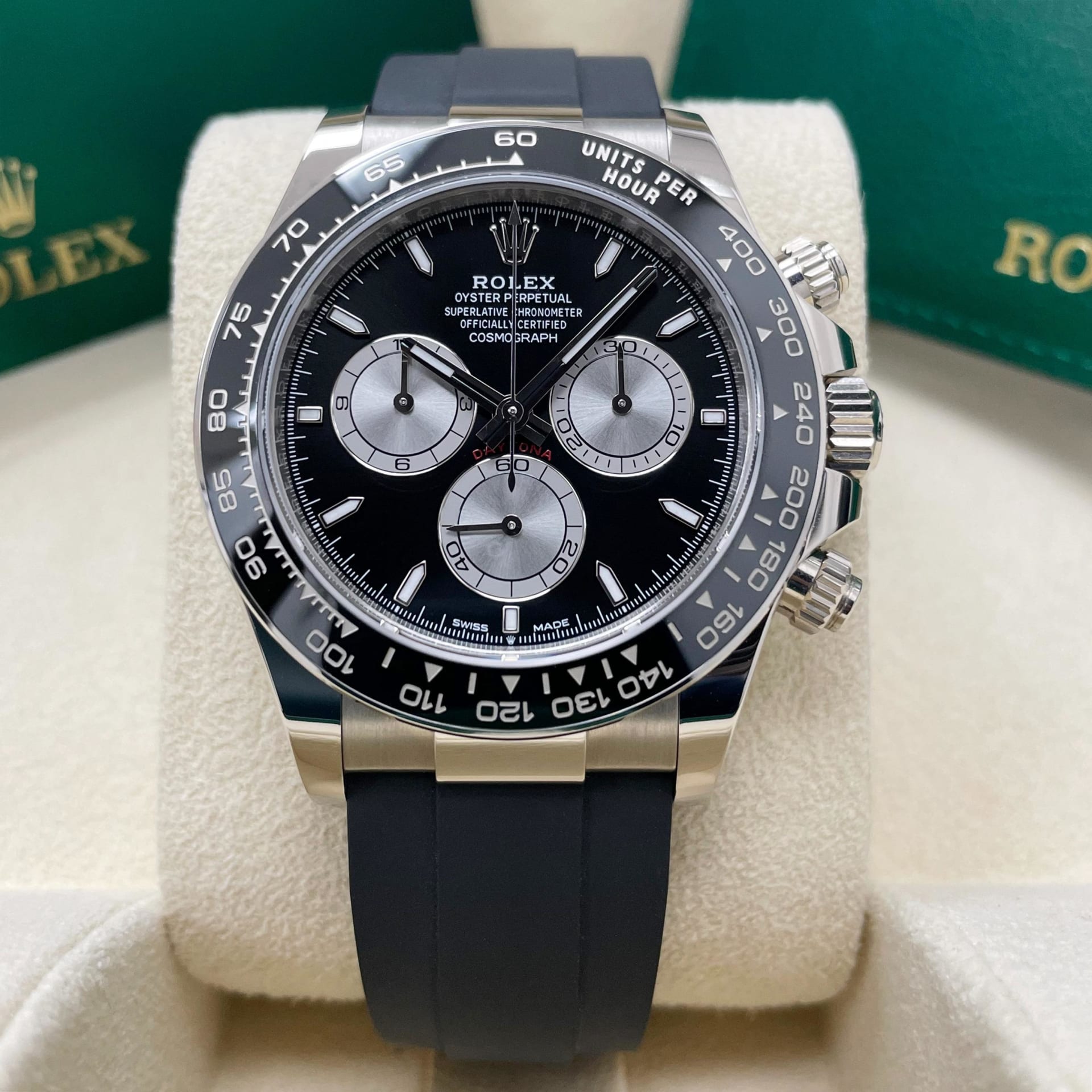 Rolex Daytona White Gold / Ceramic / Black / Oysterflex