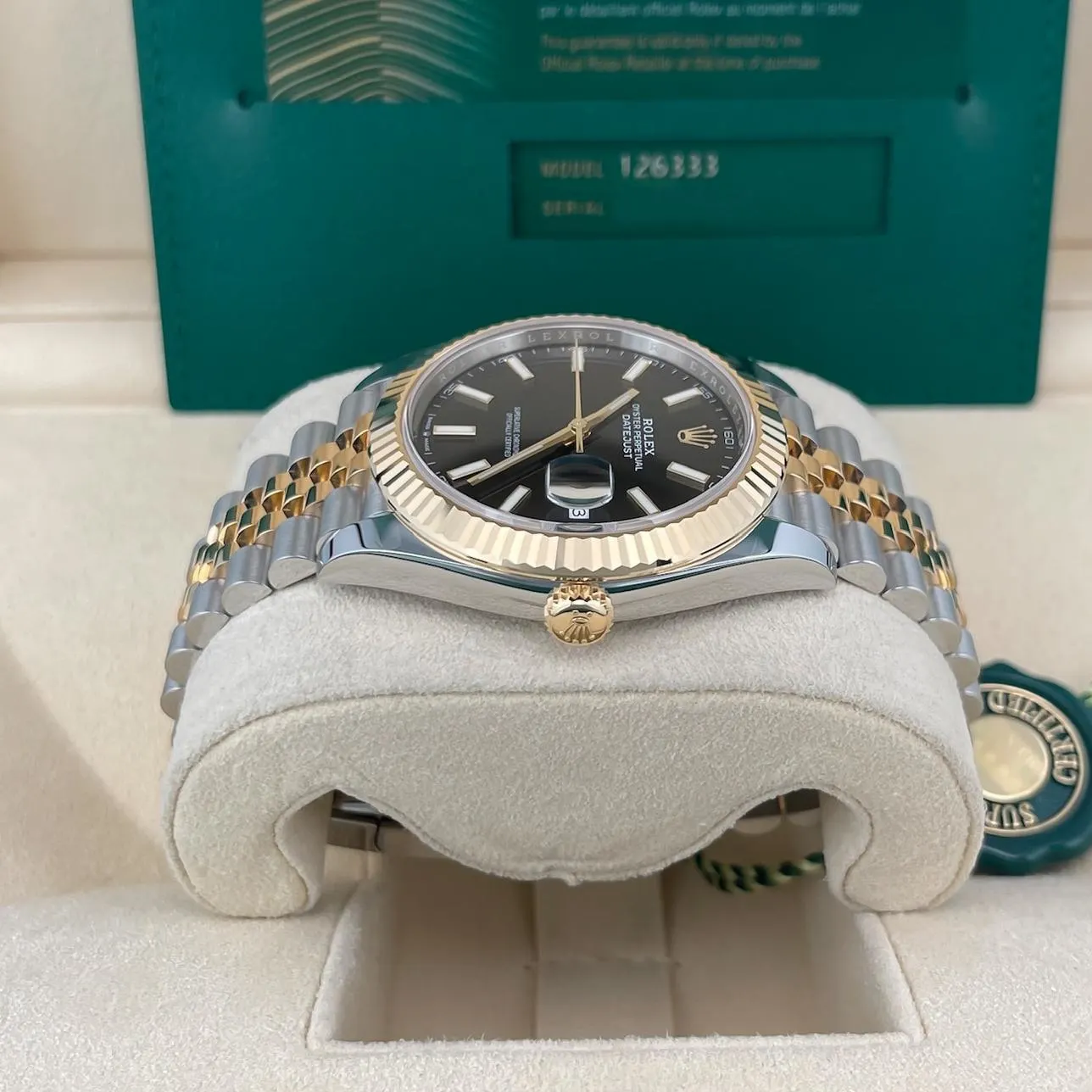 2023 Rolex Datejust 41 Two-Tone / Fluted / Black / Jubilee 126333-0014 Listing Image 3