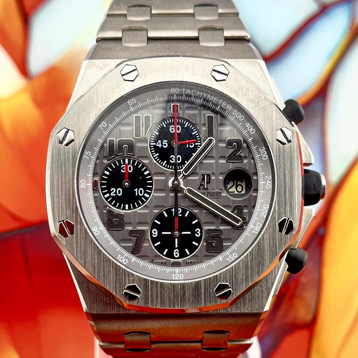 Audemars Piguet Royal Oak Offshore Chronograph 42 Titanium Gray Arabic 26170TI.OO.1000TI.01 Watches Bezel