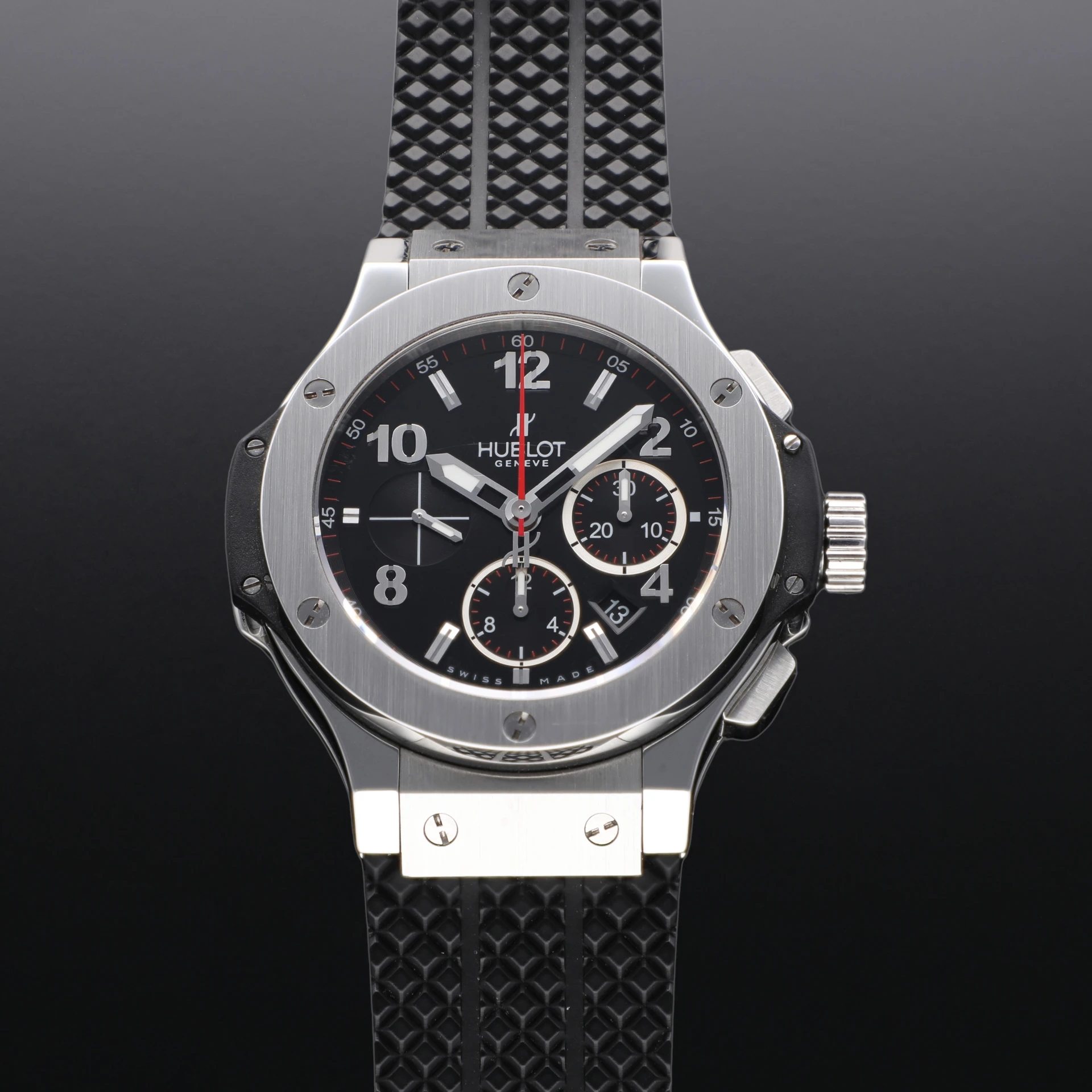 Hublot Big Bang Steel / Black / Arabic / Strap  301.SX.130.RX