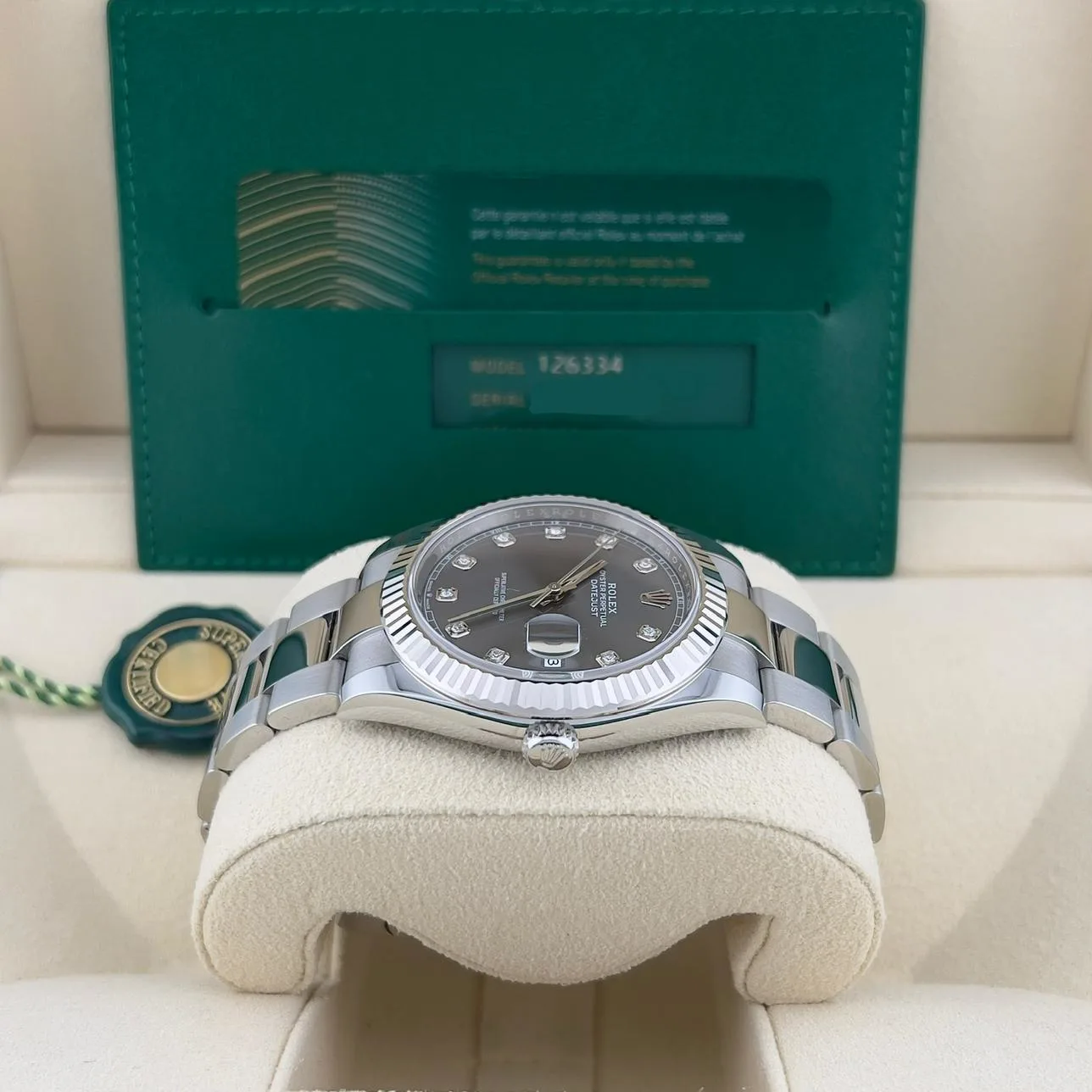 2021 Rolex Datejust 41 Fluted / Slate / Diamond-Set / Oyster 126334-0005 Listing Image 3