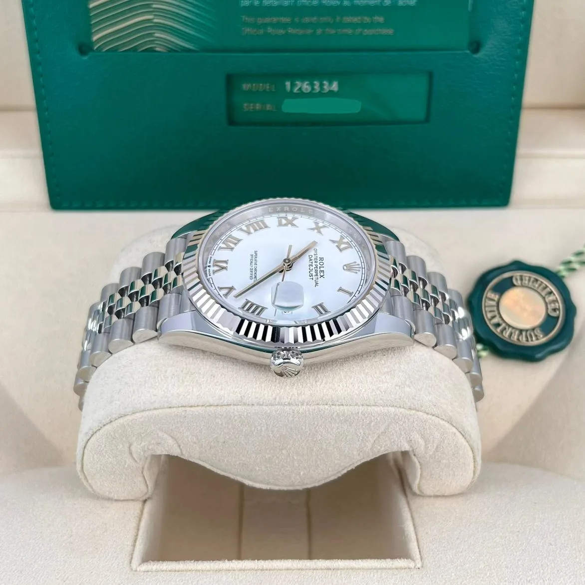 2024 Rolex Datejust 41 Fluted / White / Roman / Jubilee 126334-0024 Listing Image 3