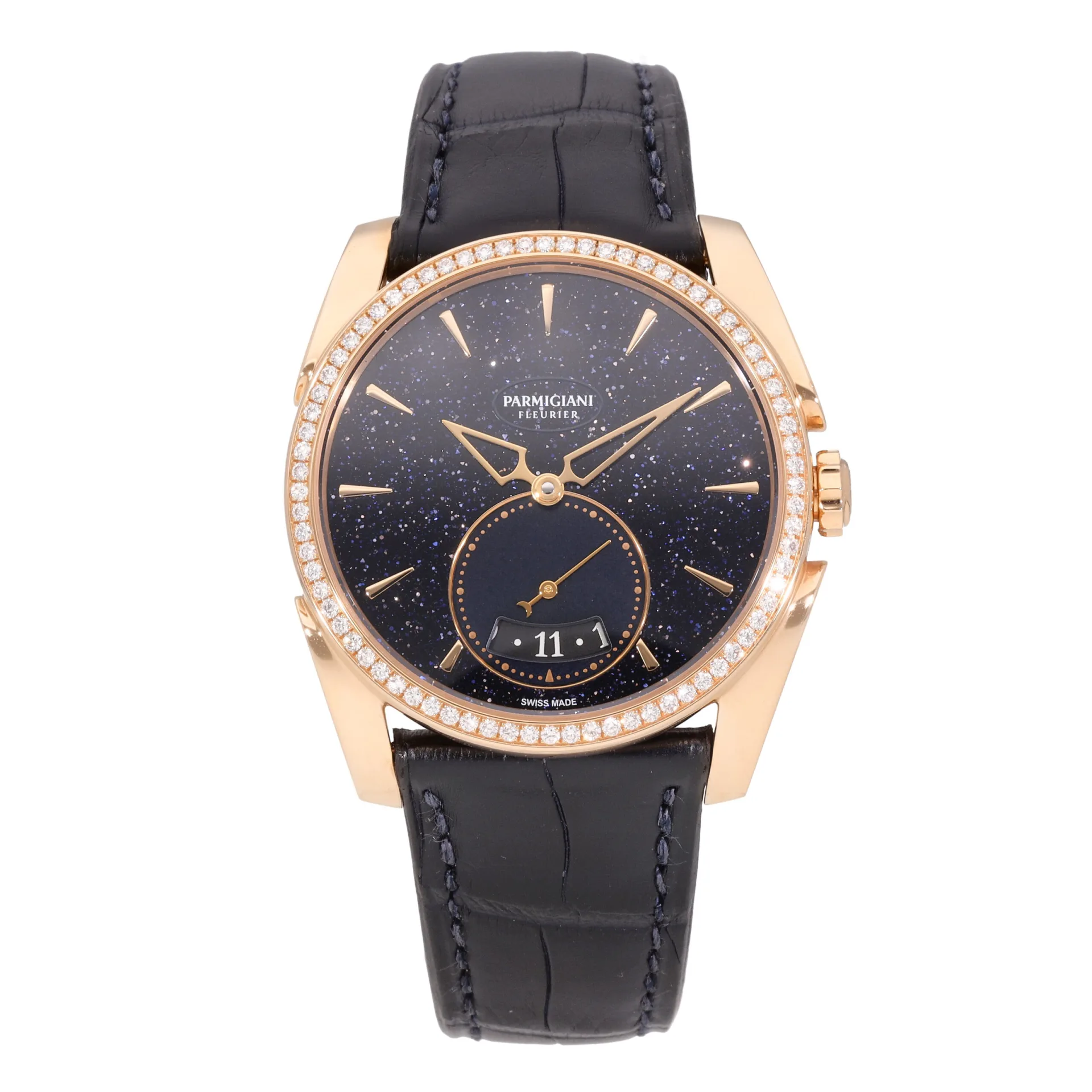 Parmigiani Fleurier Tonda Métropolitaine Galaxy Rose Gold  Diamond-Set Blue Strap PFC273-1062500-HA3121