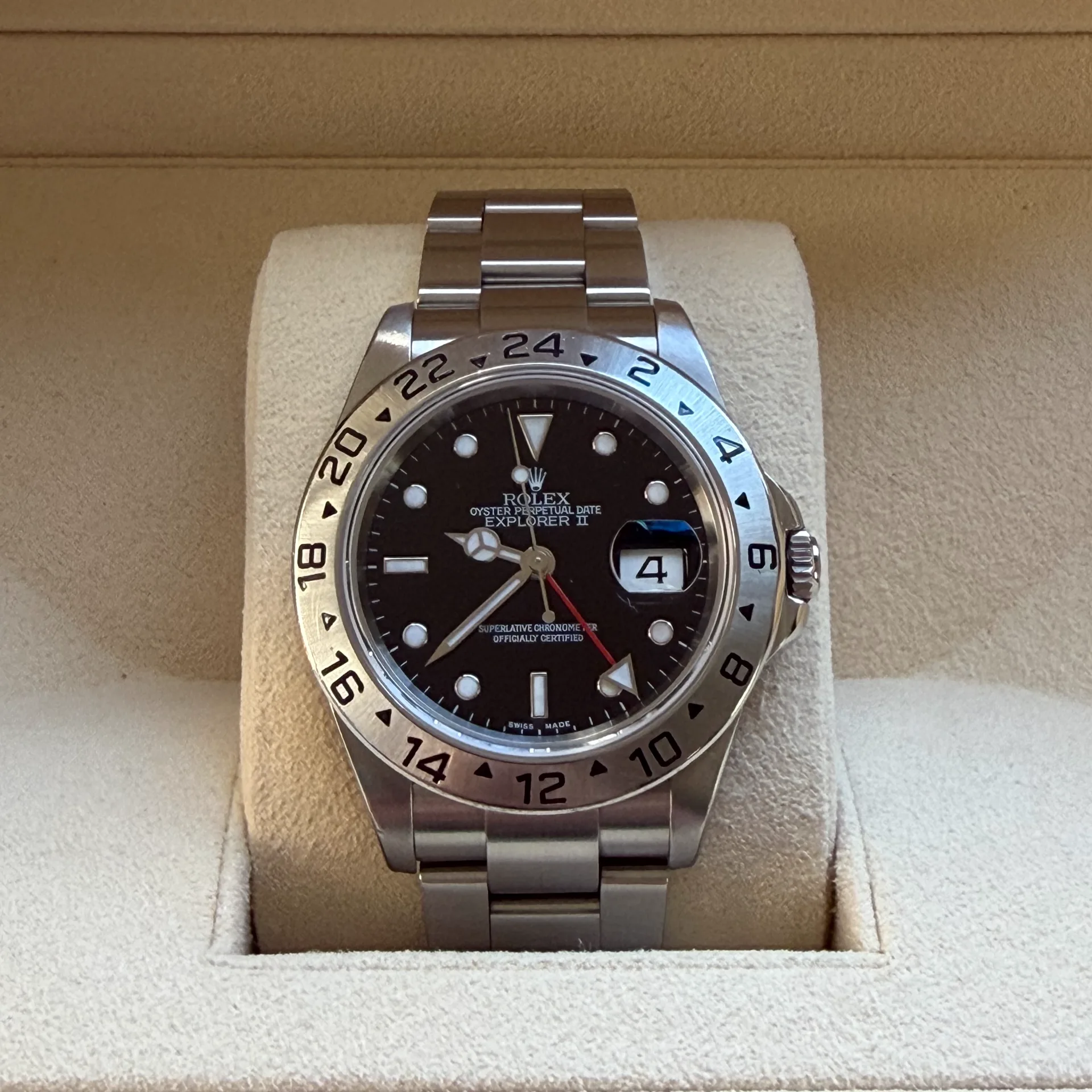 2007 Rolex Explorer II Black / SuperLuminova 16570-0004