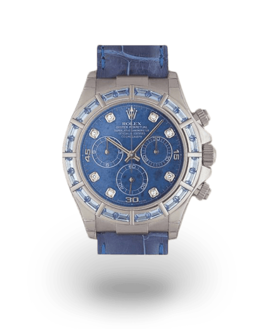 Rolex Daytona White Gold / Blue Sapphire-Set / Sodalite