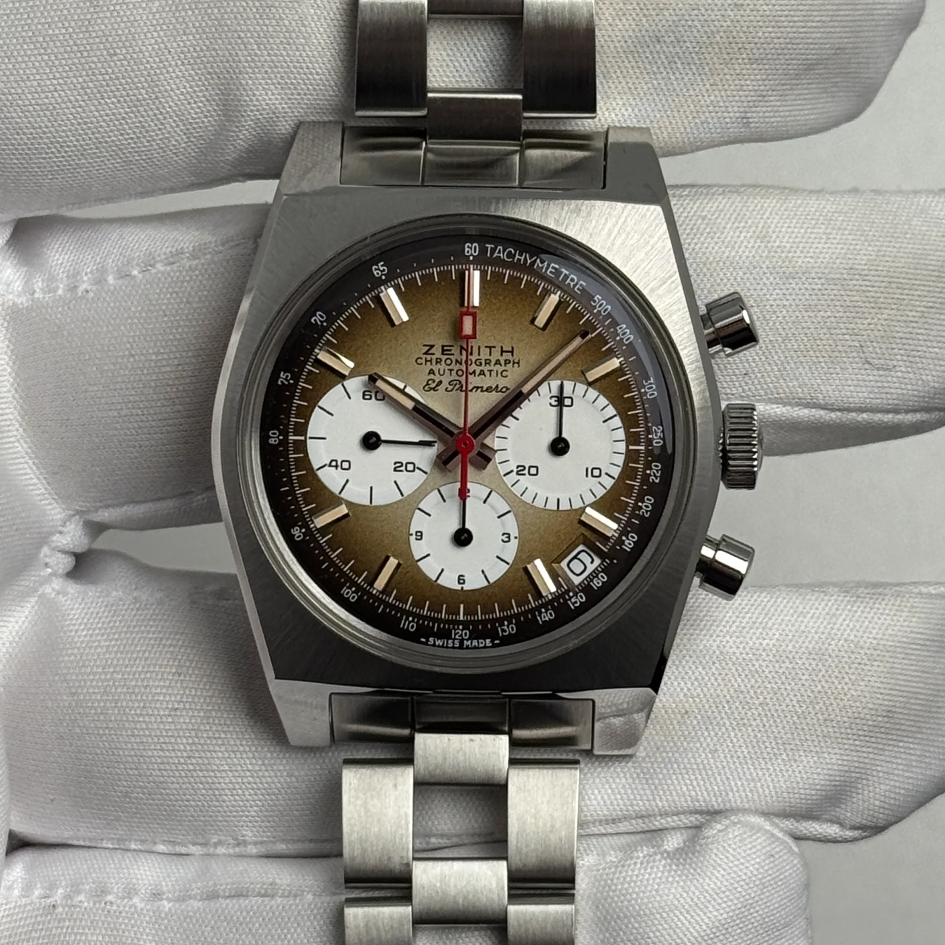 2025 Zenith El Primero A385 Revival Stainless Steel / Brown / Ladder Bracelet 03.A384.400/385.M385