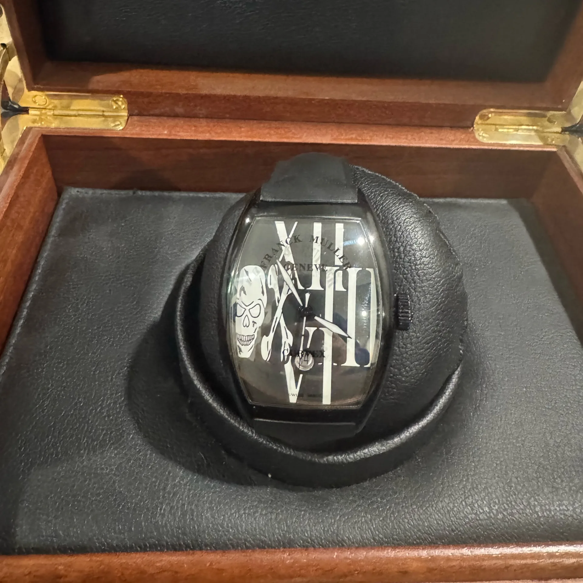 2007 Franck Muller Cintrée Curvex Gothique PVD Steel / Black / Roman / Strap 8880 SC DT GOTH NR