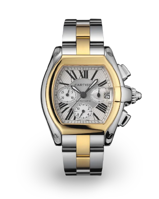 Cartier Roadster 42 Two Tone / Silvered / Roman / Bracelet W62027Z1  Model Image