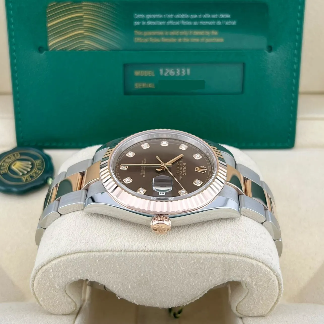 2023 Rolex Datejust 41 Two-Tone / Fluted / Chocolate / Diamond-Set / Oyster 126331-0003 Listing Image 3