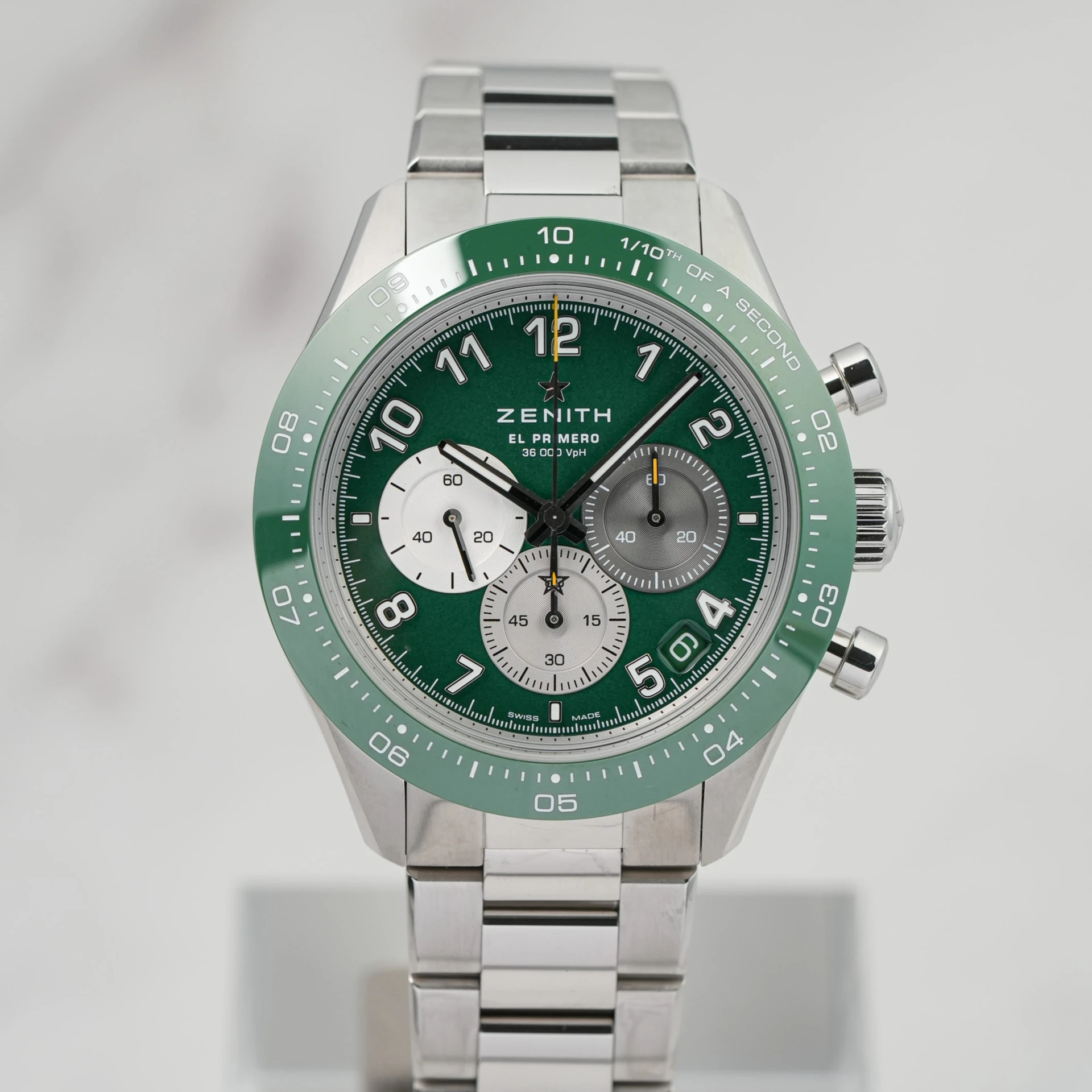 Zenith Chronomaster Sport Stainless Steel / Green / Aaron Rodgers 03.3117.3600/56.m3100