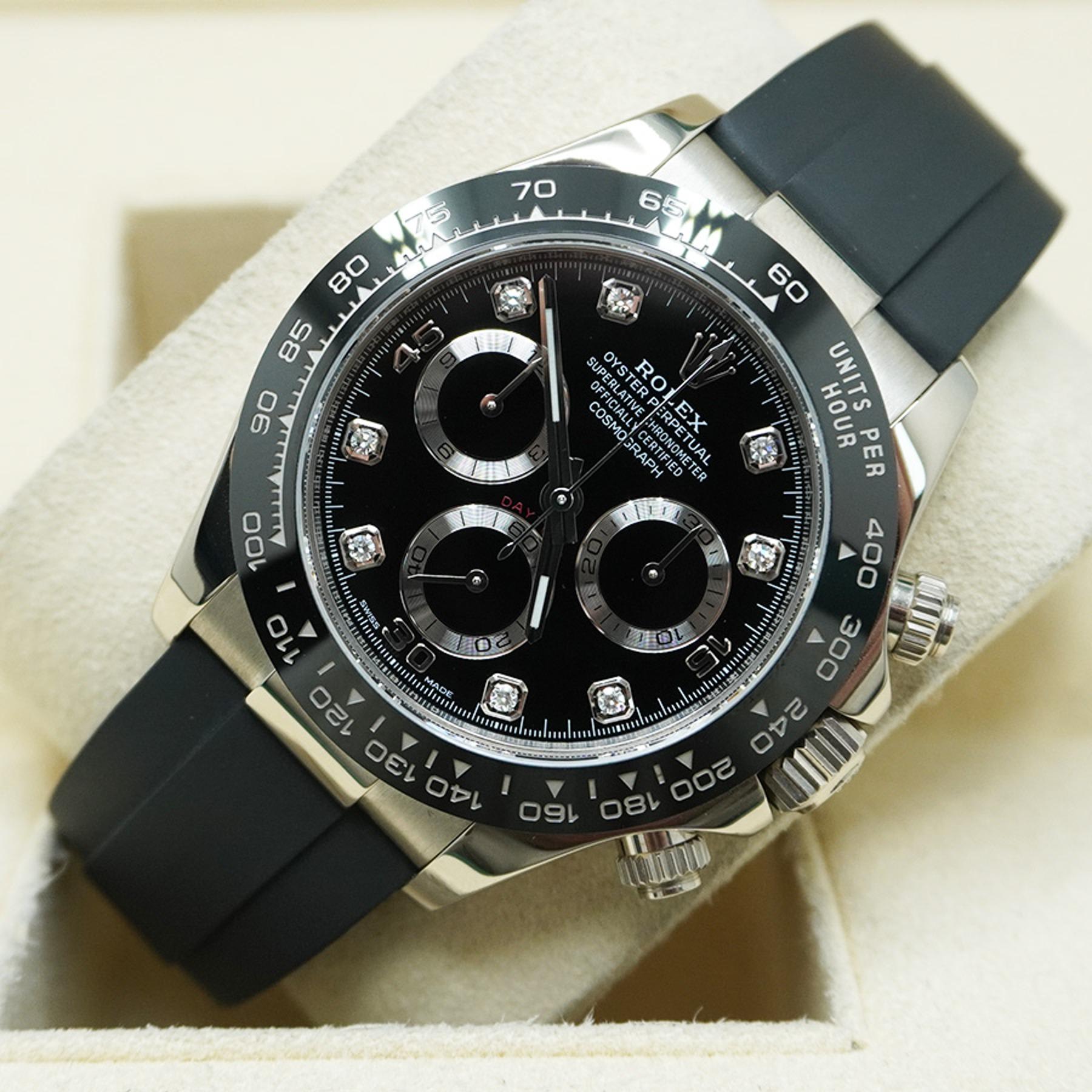Rolex Daytona White Gold / Ceramic / Black / Diamond-Set