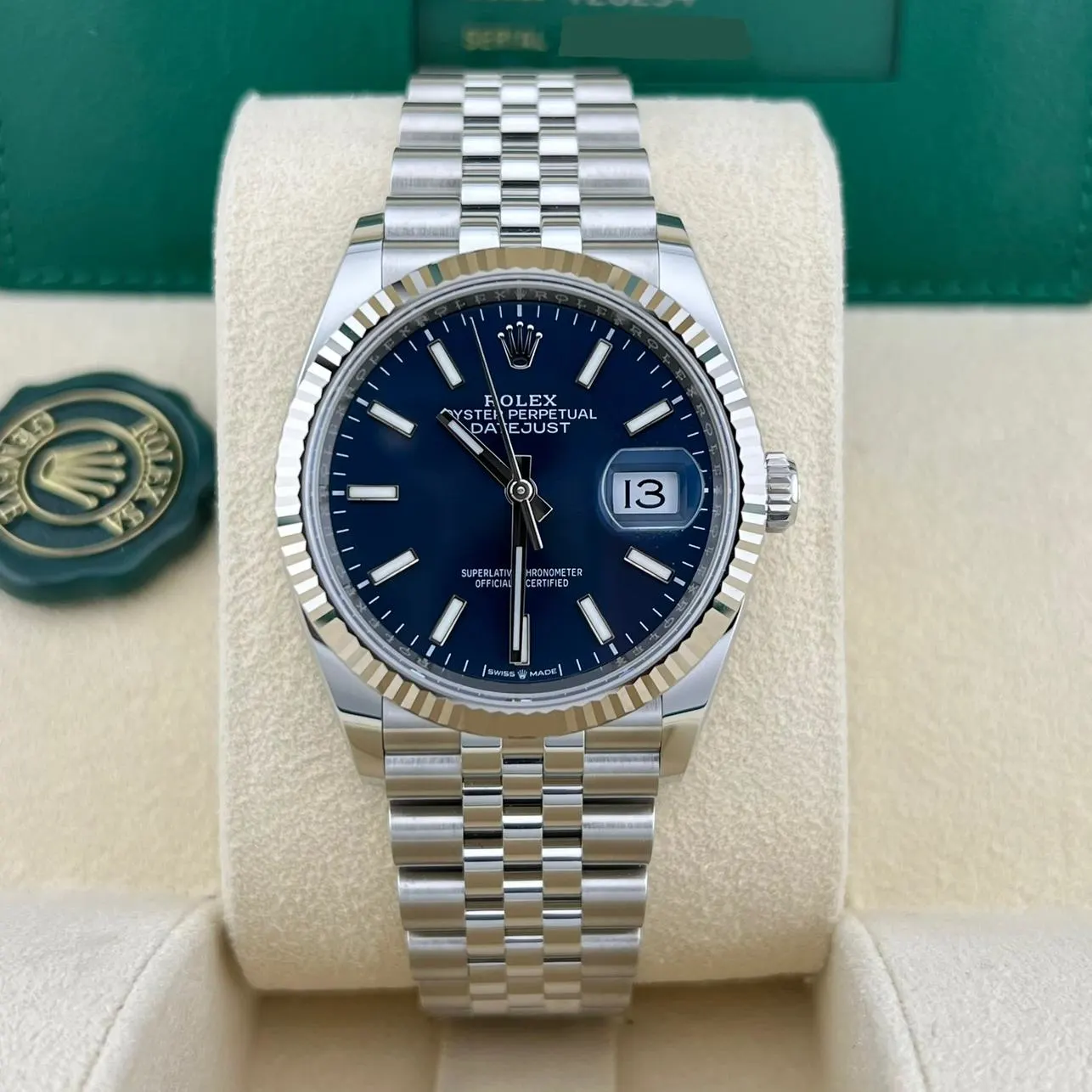 2023 Rolex Datejust 36 Steel / Fluted / Blue / Jubilee 126234-0017 Listing Image 2