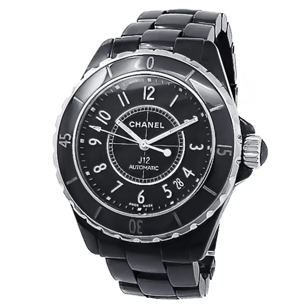 2010 Chanel J12 38 Ceramic / Black / Arabic / Bracelet H0685