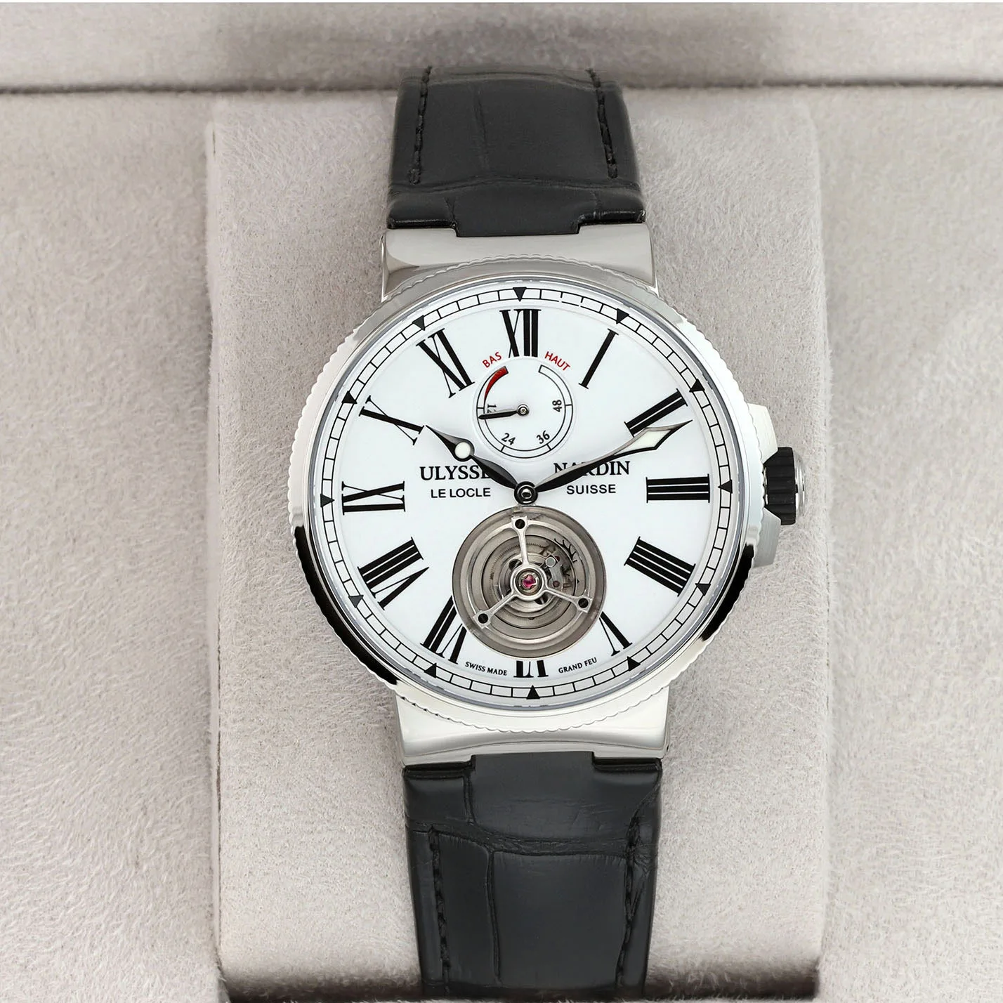 2025 Ulysse Nardin Marine Tourbillon 43 Steel / White / Roman / Strap 1283-181/E0
