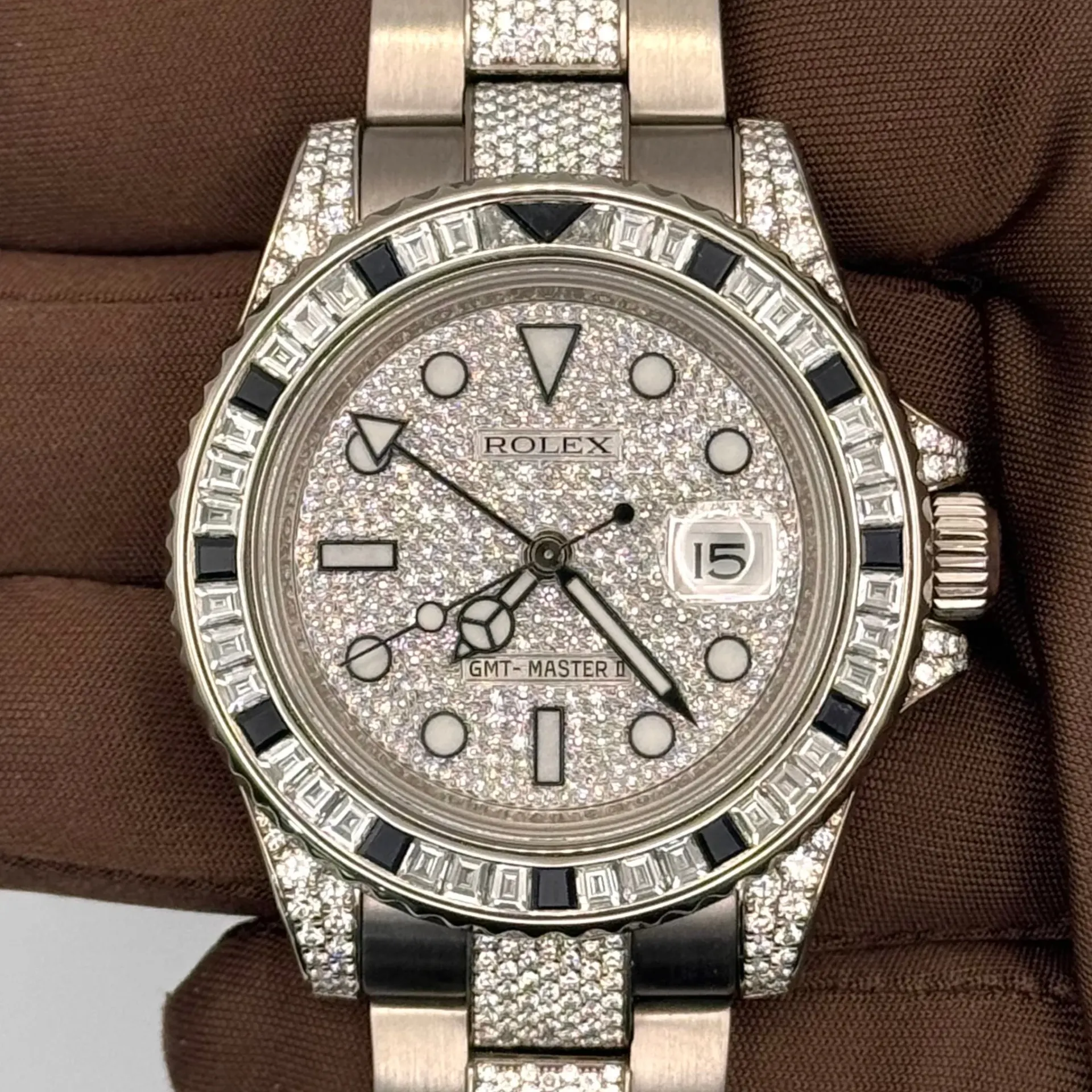 2018 Rolex GMT-Master II 40 White Gold and Diamond-Set / Diamond-Set / Diamond-Paved / Oyster 116759SANR