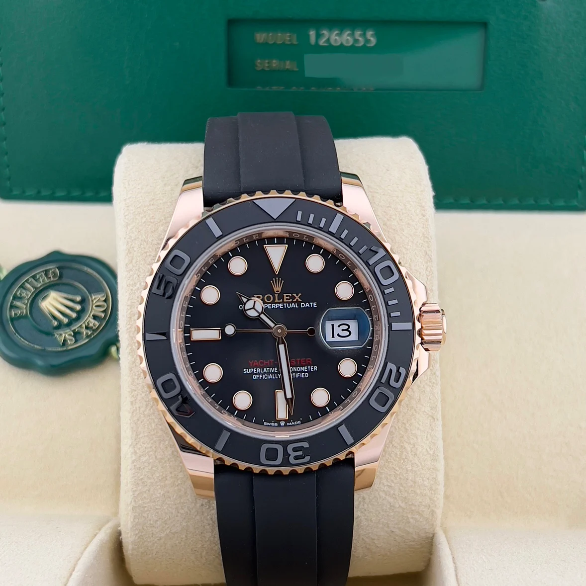 2022 Rolex Yacht-Master 40 Rose Gold / Black / Oysterflex 126655-0002 Listing Image