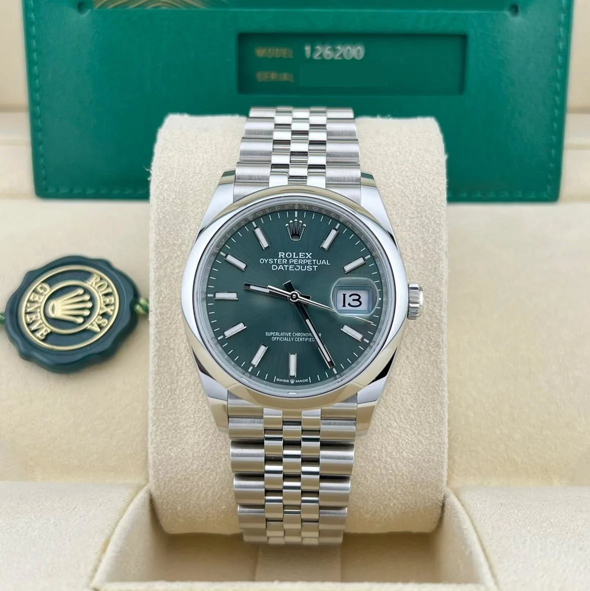 2024 Rolex Datejust 36 Smooth / Mint Green / Jubilee 126200-0023 Listing Image 2