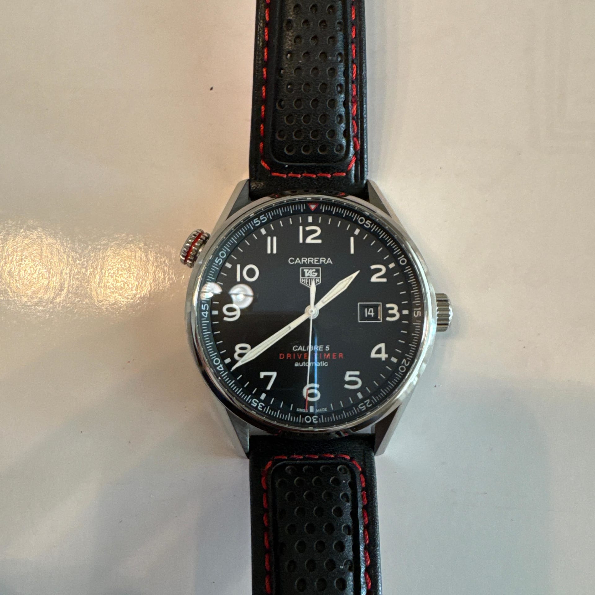 Auction: 2014 Tag Heuer Carrera Calibre 5 Drive Timer 43 Stainless