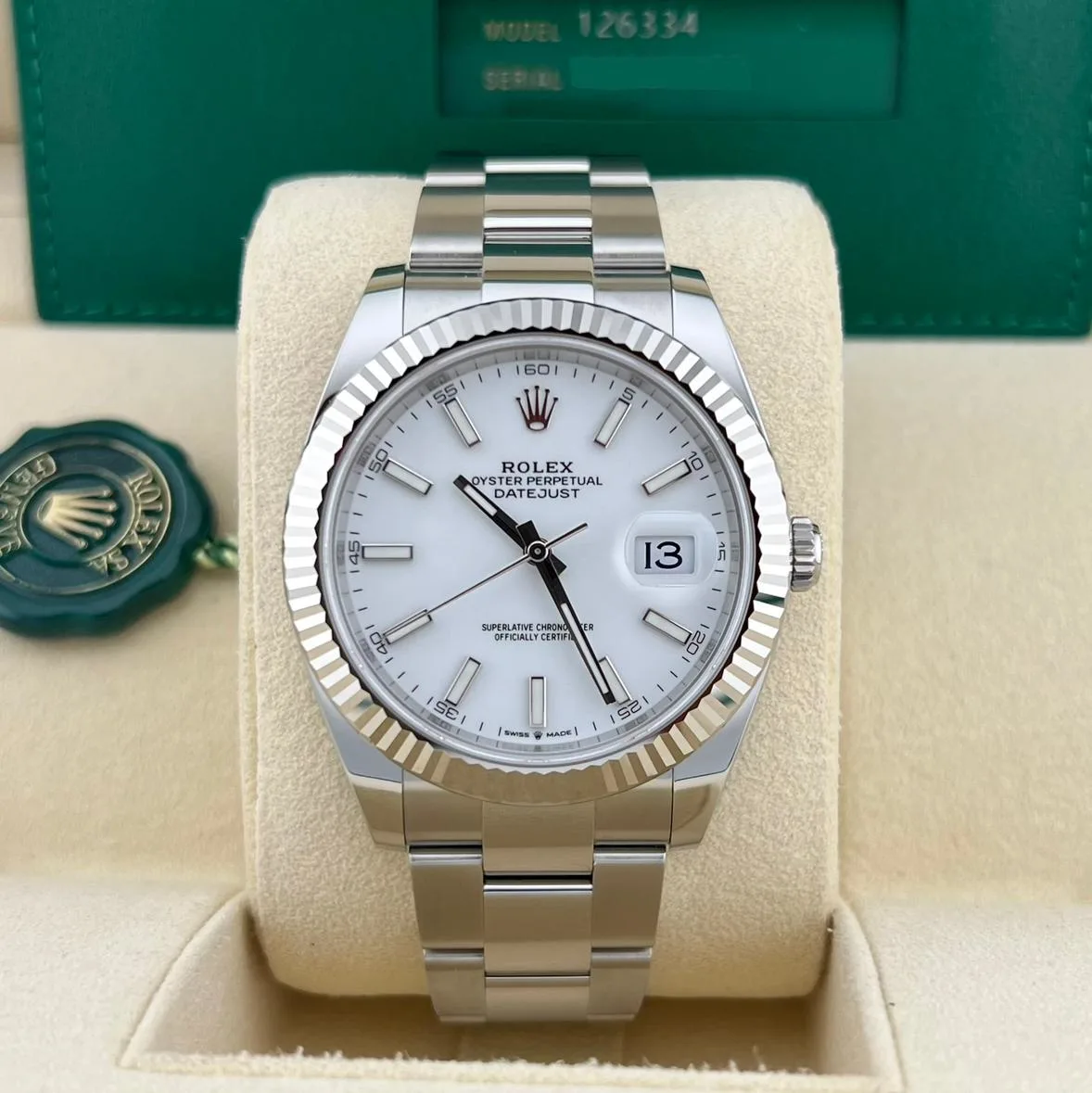 2024 Rolex Datejust 41 Fluted / White / Oyster 126334-0009 Listing Image 1