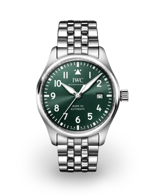 IWC Pilot's Watch Mark XX Stainless Steel / Green / Bracelet IW3282-06  Model Image