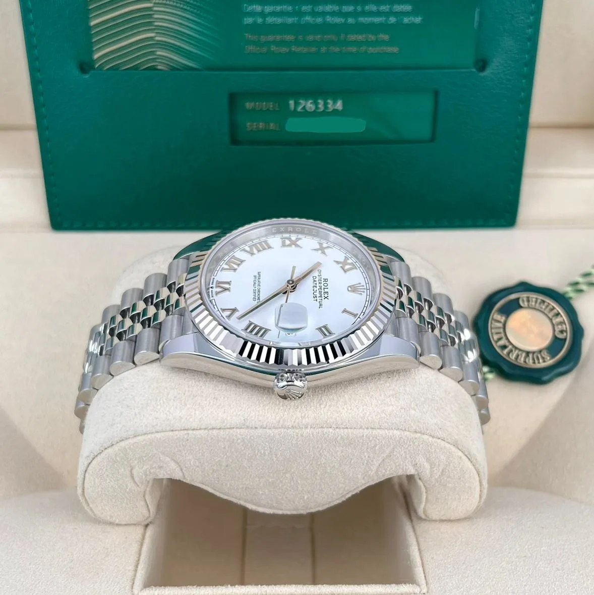 2020 Rolex Datejust 41 Fluted / White / Roman / Jubilee 126334-0024 Listing Image 3