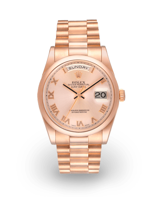 lady　0226 Rolex Day-Date 36 Rose Gold Ferrite Diamond Dial & Smooth