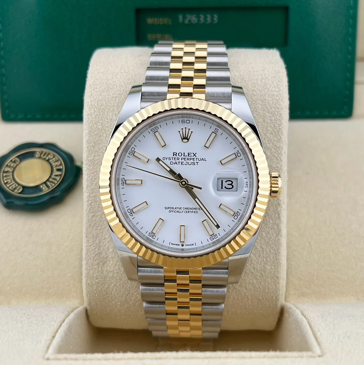 2023 Rolex Datejust 41 Two-Tone / Fluted / White / Jubilee 126333-0016 Listing Image 2