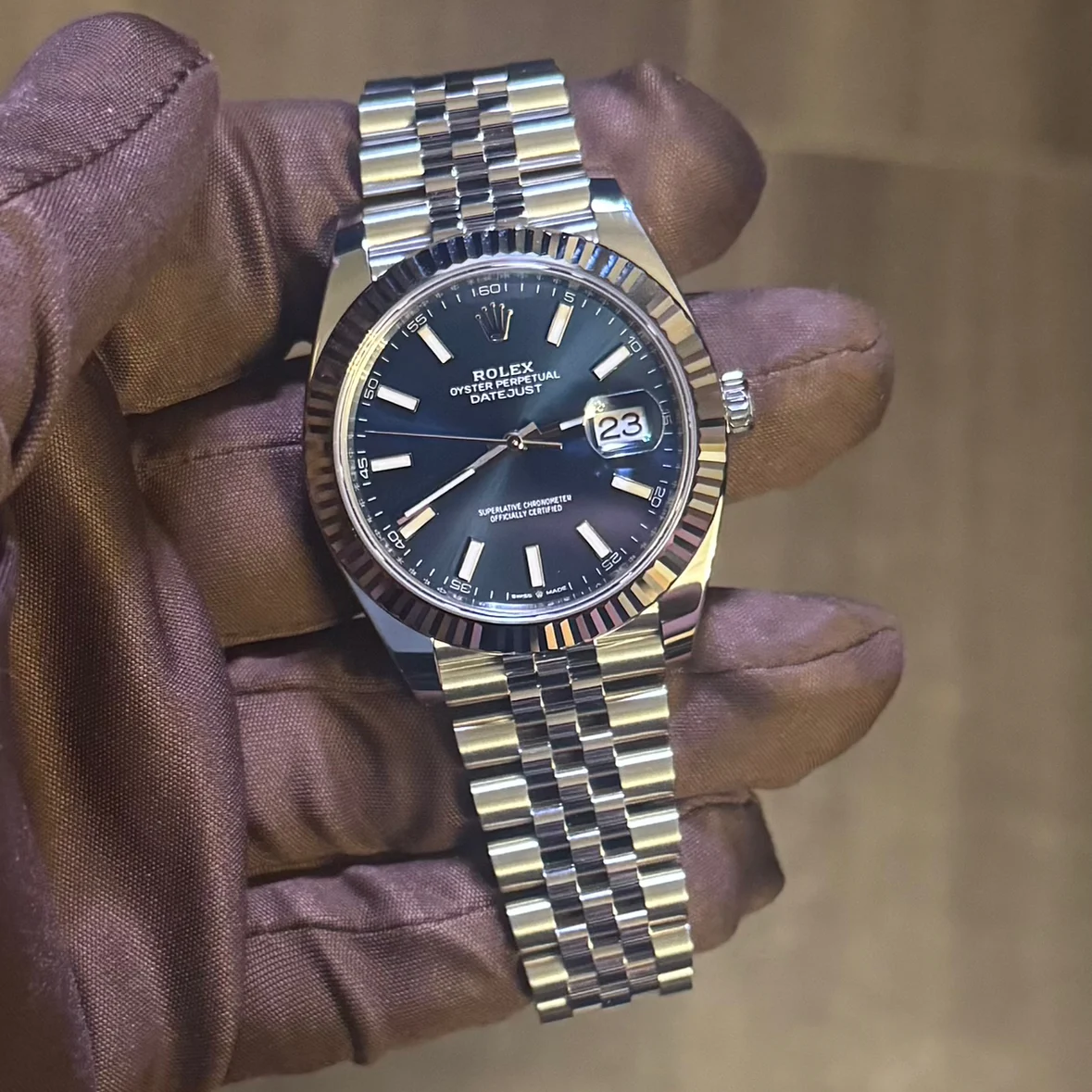 2025 Rolex Datejust 41 Fluted / Blue / Jubilee 126334-0002