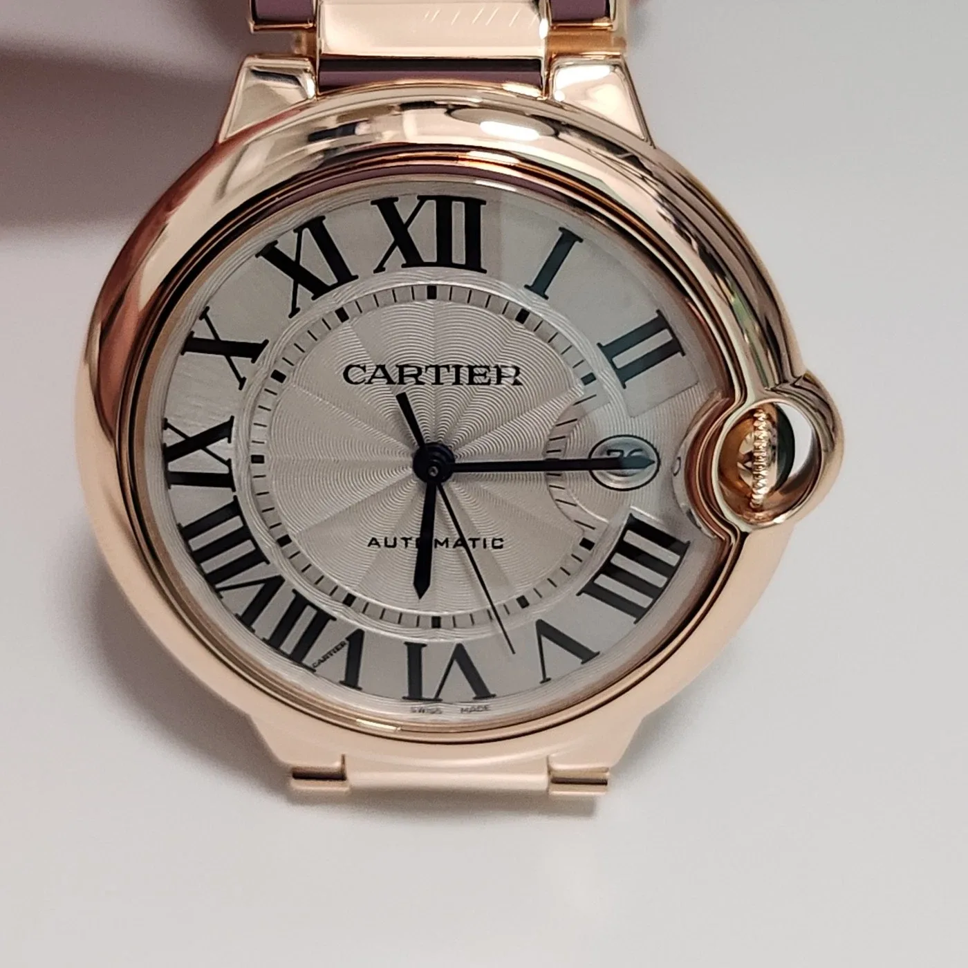 2022 Cartier Ballon Bleu de Cartier 42 Rose Gold / Silvered / Roman / Bracelet WGBB0044